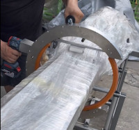 เครื่องห่อแบบวงโคจรแบบมือถือ | เครื่องยืดฟิล์มแบบพกพาสำหรับท่อ ไม้ และผลิตภัณฑ์ยาว HROW-450 Thumb