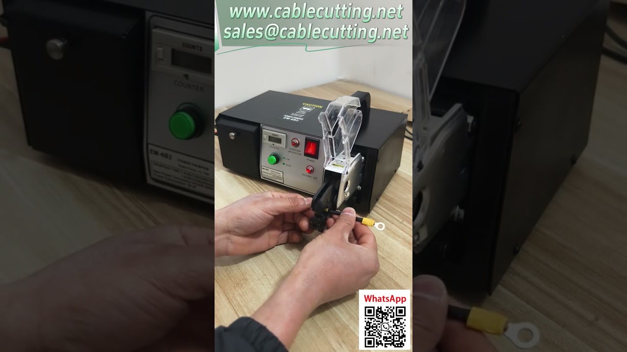 EM-6B2 เครื่อง crimping ขั้วต่อไฟฟ้าอัตโนมัติ รองรับหลายขนาด พร้อมแม่พิมพ์หลายแบบ #เครื่อง crimping #สายไฟอัตโนมัติ