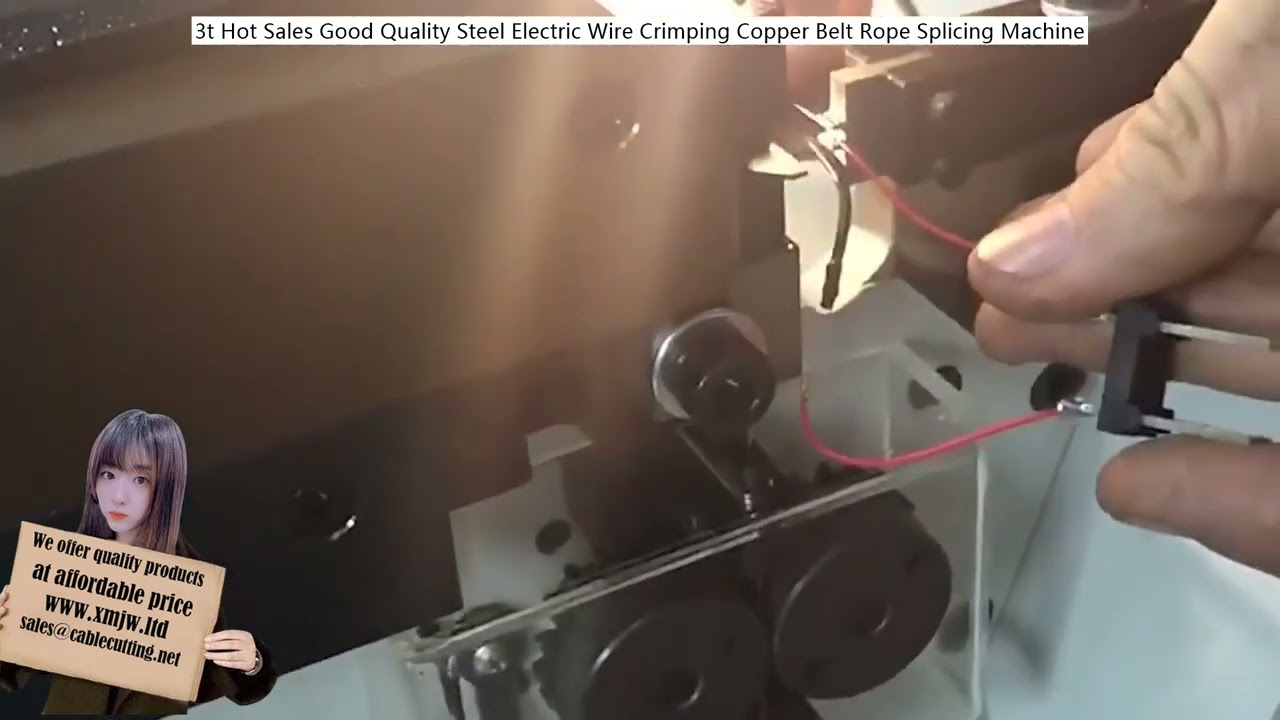 3t Hot Sales Good Quality Steel Electric Wire Crimping Copper Belt Rope Splicing Machine